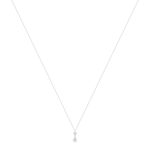 Collier or 375 blanc zirconias blancs 45 cm - vue 2