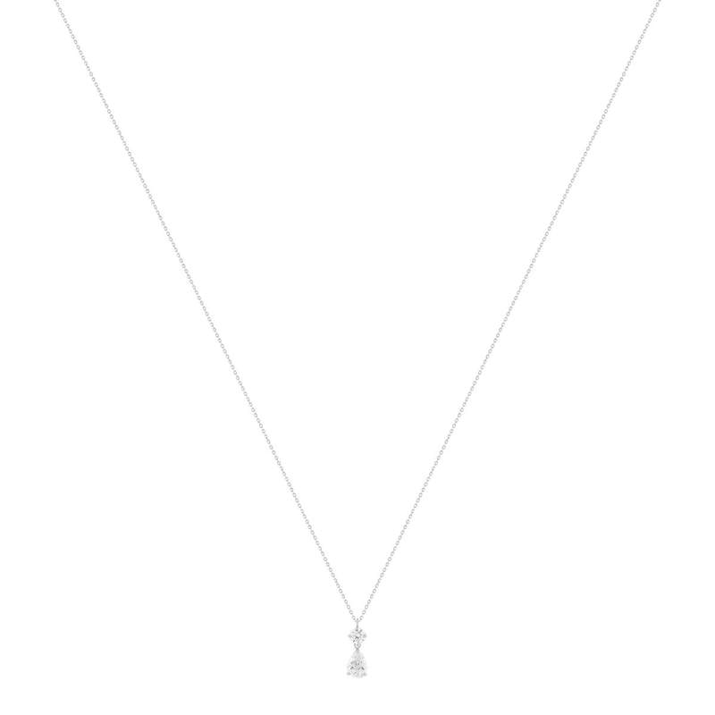 Collier or 375 blanc zirconias blancs 45 cm - vue 2