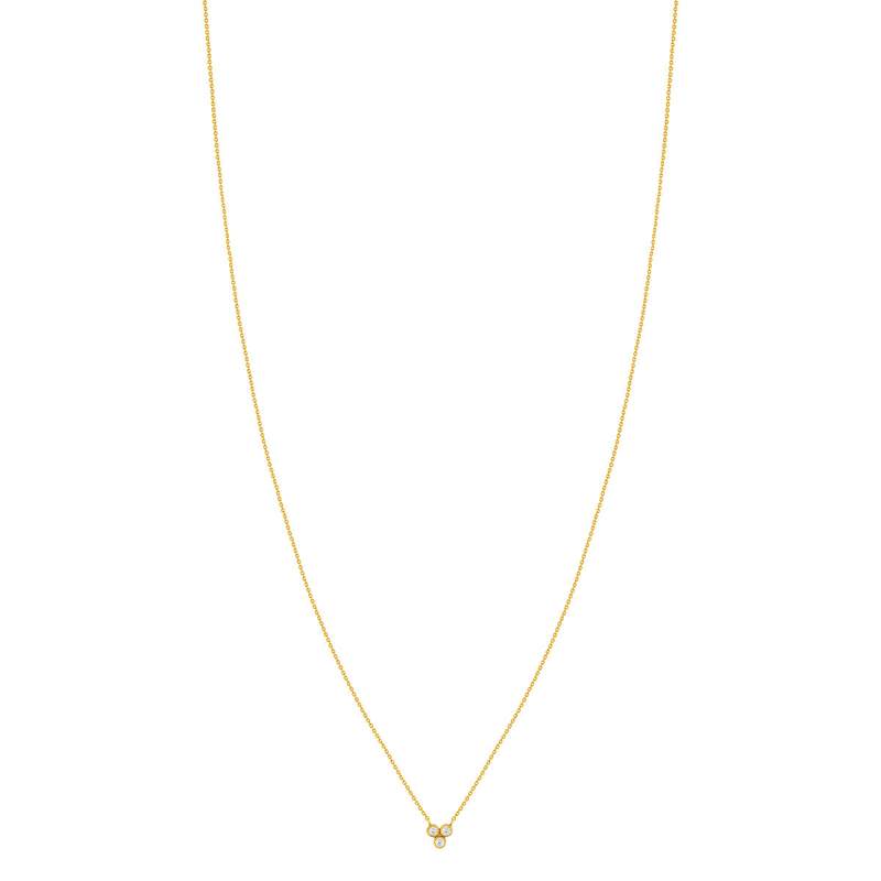 Collier or 375 jaune zirconias blancs 45 cm - vue 2
