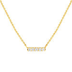 Collier or 375 jaune zirconias blancs 45 cm - vue 1