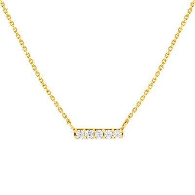Collier or 375 jaune zirconias blancs 45 cm