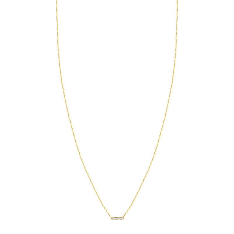 Collier or 375 jaune zirconias blancs 45 cm - vue 2