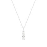 Collier or 375 blanc zirconias blancs 45 cm - vue 1