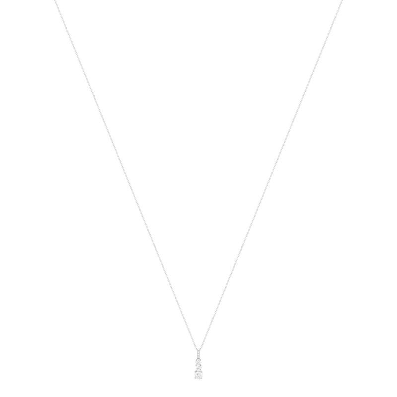 Collier or 375 blanc zirconias blancs 45 cm - vue 2