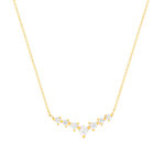 Collier or 375 jaune zirconias blancs 45 cm - vue 1