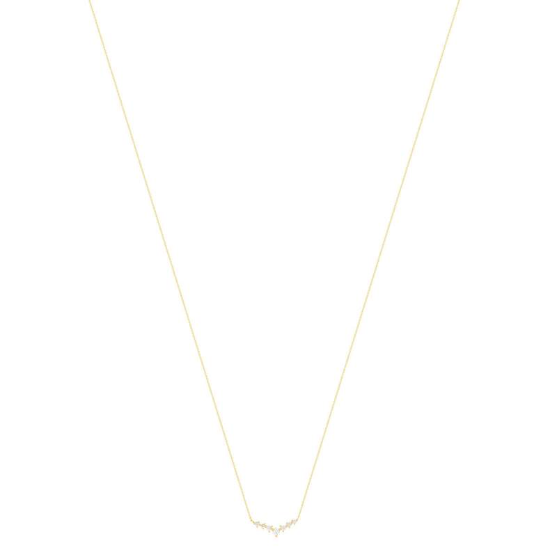 Collier or 375 jaune zirconias blancs 45 cm - vue 2