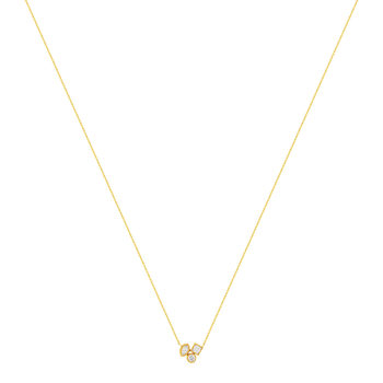 Collier or 375 jaune zirconia blanc 45 cm