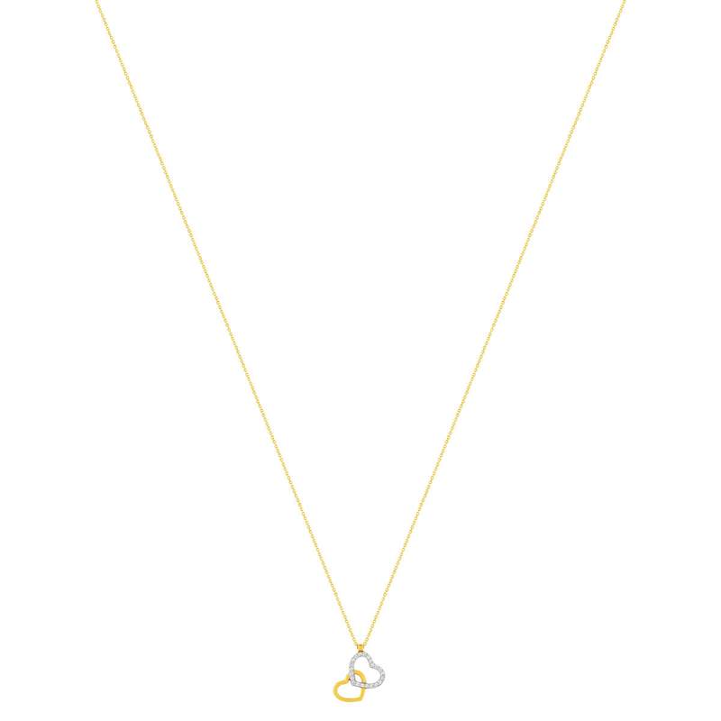 Collier or 375 2 tons zirconias blancs 45 cm - vue 2