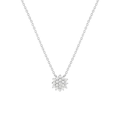 Collier or 375 blanc zirconias blancs 45 cm