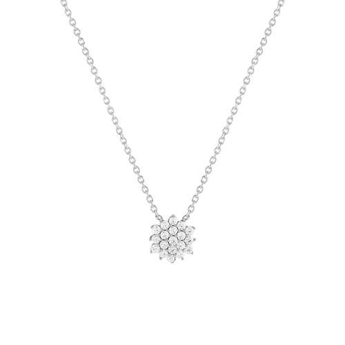 Collier or 375 blanc zirconias blancs 45 cm