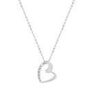 Collier or 375 blanc diamant 45 cm - vue 1
