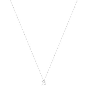 Collier or 375 blanc diamant 45 cm