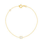 Bracelet or 375 jaune zirconia blanc - vue 1