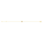 Bracelet or 375 jaune zirconias blancs 18,5 cm coeur - vue 2