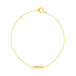 Bracelet or 375 jaune zirconias blancs 18,5 cm - vue 1