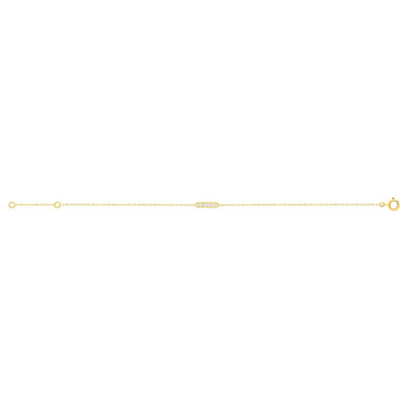 Bracelet or 375 jaune zirconias blancs 18,5 cm - vue 2