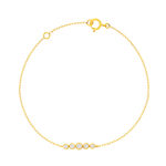 Bracelet or 375 jaune zirconias blancs 18,5 cm - vue 1
