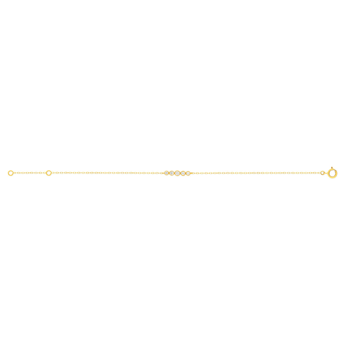 Bracelet or 375 jaune zirconias blancs 18,5 cm - vue 2