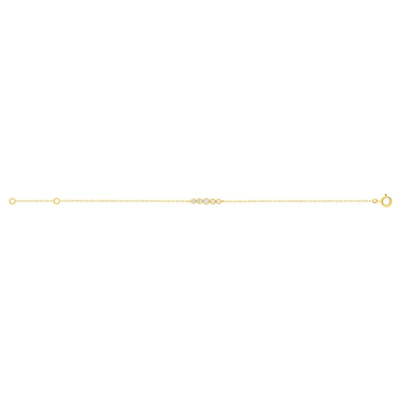 Bracelet or 375 jaune zirconias blancs 18,5 cm - vue 2