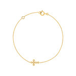 Bracelet or 375 jaune zirconias blancs 18,5 cm croix - vue 1