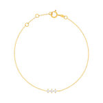 Bracelet or 375 jaune zirconias blancs - vue 1