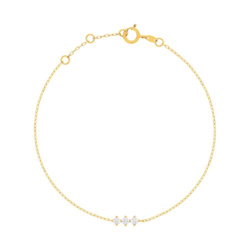 Bracelet or 375 jaune zirconias blancs