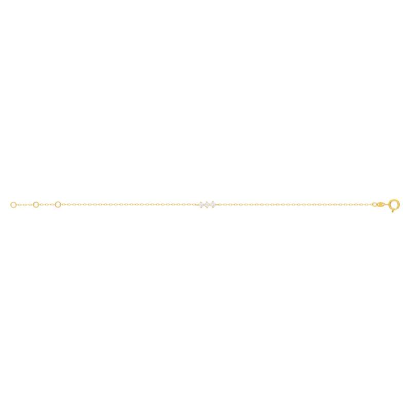 Bracelet or 375 jaune zirconias blancs - vue 2