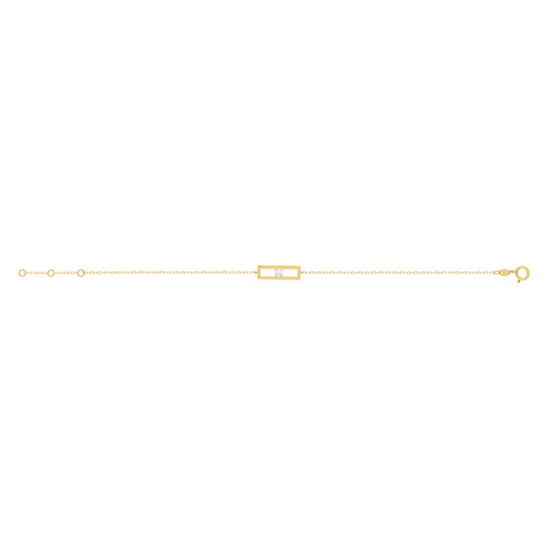 Bracelet or 375 jaune zirconia blanc. - vue 2