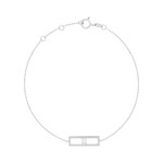 Bracelet or 375 blanc zirconia blanc - vue 1