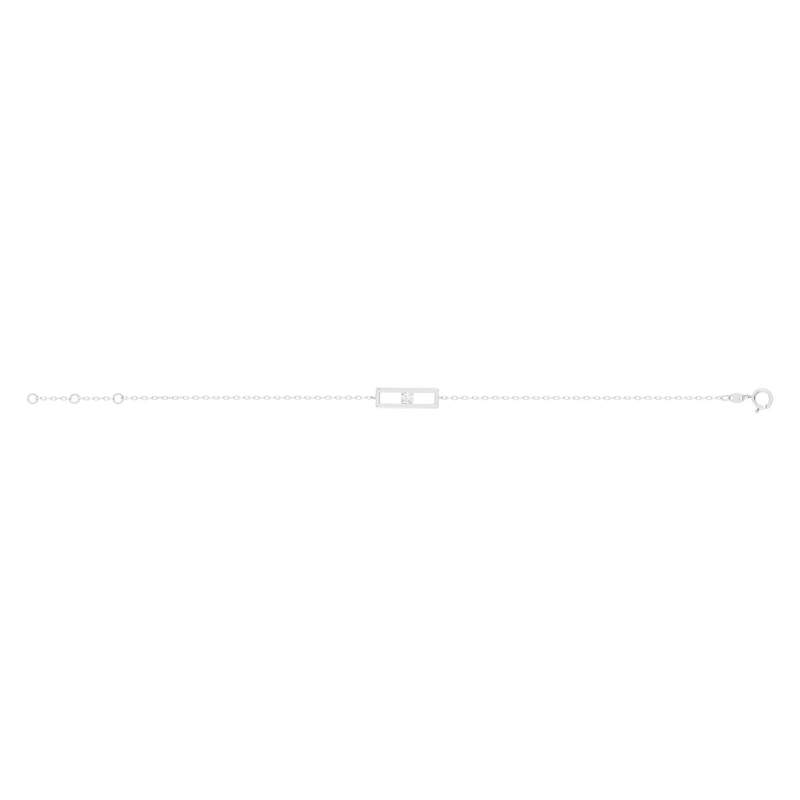 Bracelet or 375 blanc zirconia blanc - vue 2