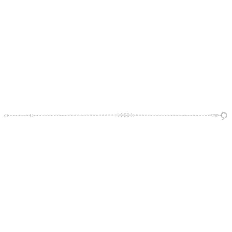 Bracelet or 375 blanc zirconias blancs - vue 2