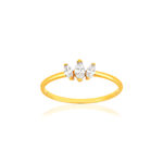 Bague or 375 jaune zirconias blancs - vue 1