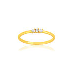Bague or 375 jaune zirconia blanc - vue 1