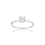 Bague or 375 blanc zirconia blanc - vue 1
