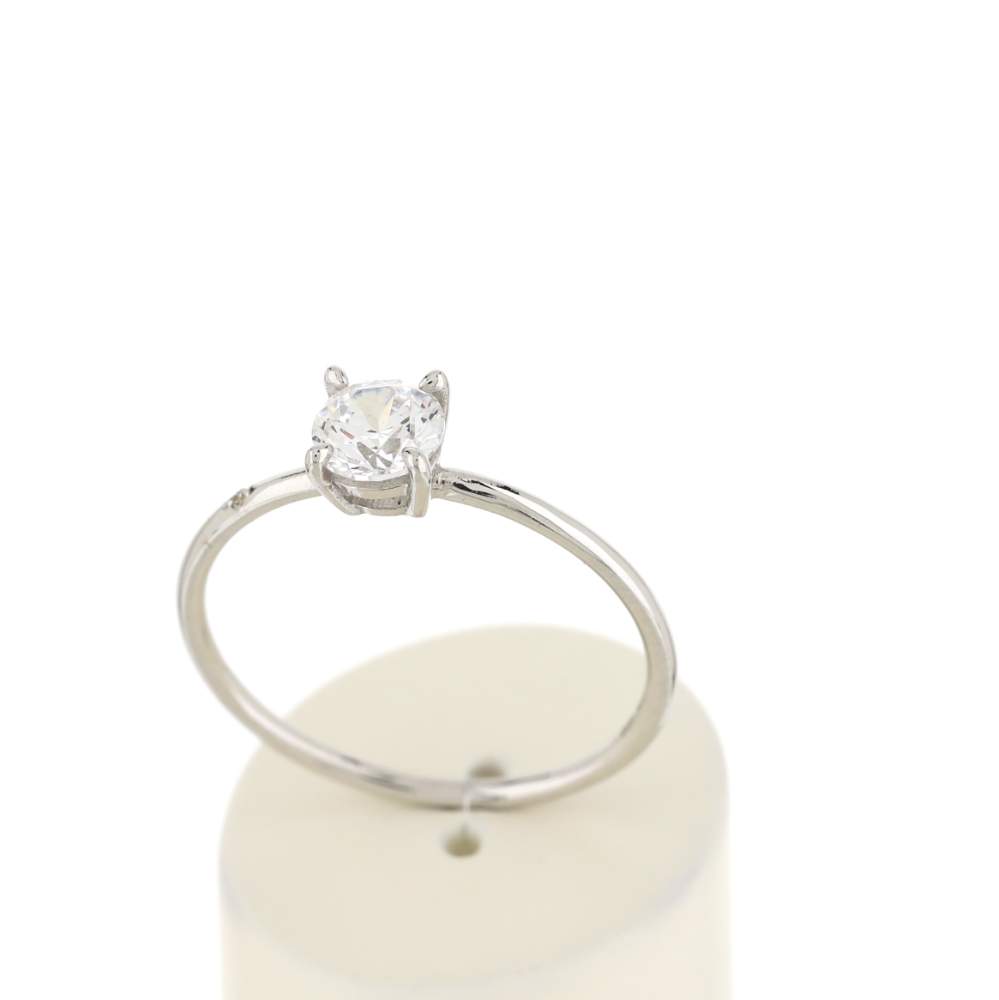 Bague or 375 blanc zirconia blanc - vue 2