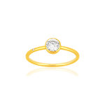 Bague or 375 jaune zirconia blanc - vue 1