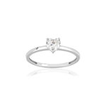 Bague or 375 blanc zirconia blanc - vue 1