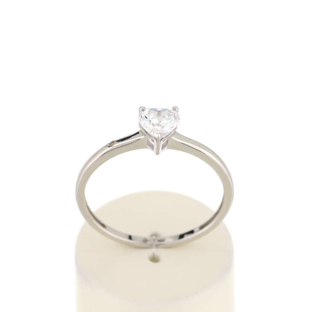 Bague or 375 blanc zirconia blanc - vue 1