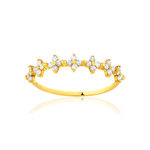 Bague or 375 jaune zirconias blancs - vue 1