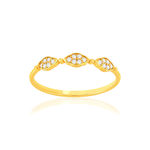 Bague or 375 jaune zirconias blancs - vue 1