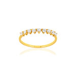 Bague demi tour or 375 jaune zirconias blancs - vue 1