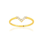 Bague or 375 jaune zirconias blancs - vue 1