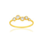 Bague or 375 jaune zirconias blancs - vue 1