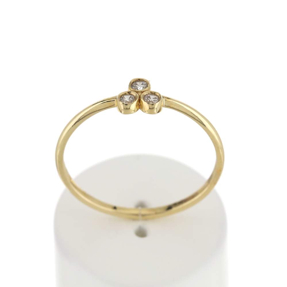 Bague or 375 jaune zirconias blancs - vue 1