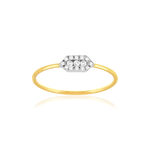 Bague or 375 jaune 2 tons jaune et rhodié zirconias blancs - vue 1