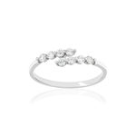 Bague or 375 blanc zirconias blancs - vue 1