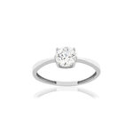 Bague or 375 blanc zirconia blanc - vue 1