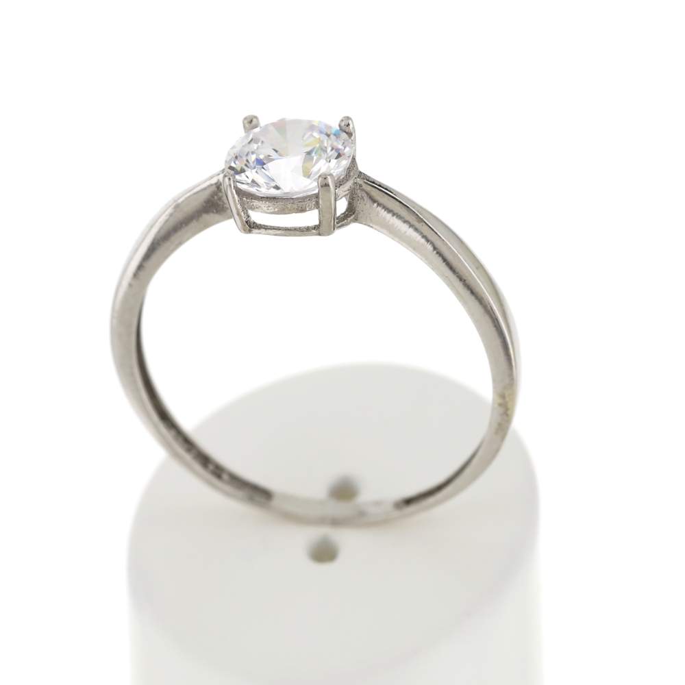 Bague or 375 blanc zirconia blanc - vue 2