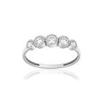 Bague or 375 blanc zirconia blanc - vue 1