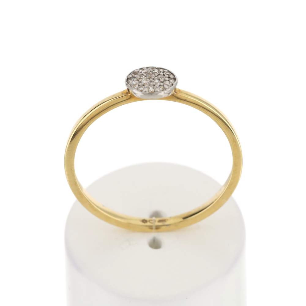 Bague or 375 jaune 2 tons jaune et rhodié zirconias blancs - vue 1